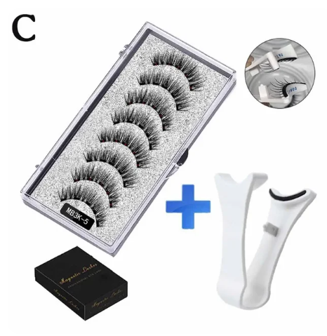 5 Pairs Magnetic Tweezers with 3D Mink Lash Curler